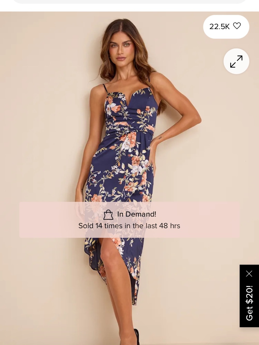 My Favorite Day Blue Floral Print Tulip Skirt Midi Dress - Lulus